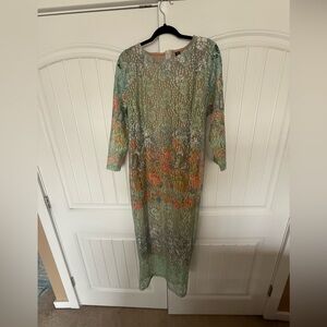 🌻 3/$12 Shein- Women’s Floral Lace Long Sleeve Dress - Light Green